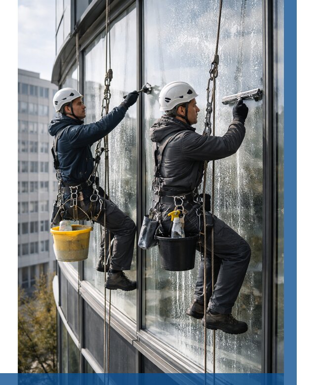 Мойка панорамных окон в Бугульме от 354 р. заказать у ВЫСОТНИК-Бгл