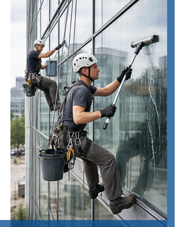 Мойка витражей альпинистами в Бугульме от 708 р. под ключ|ВЫСОТНИК-Бгл