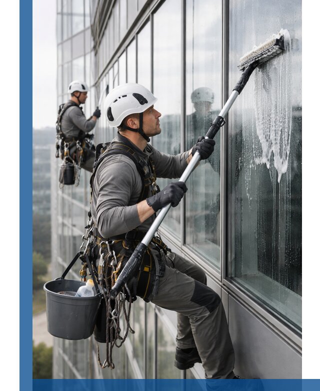 Высотная мойка сплошного остекления с выездом в Бугульме