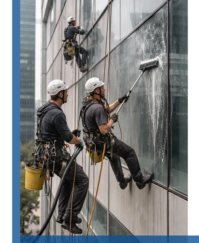Профессиональная высотная мойка фасадов зданий в Бугульме