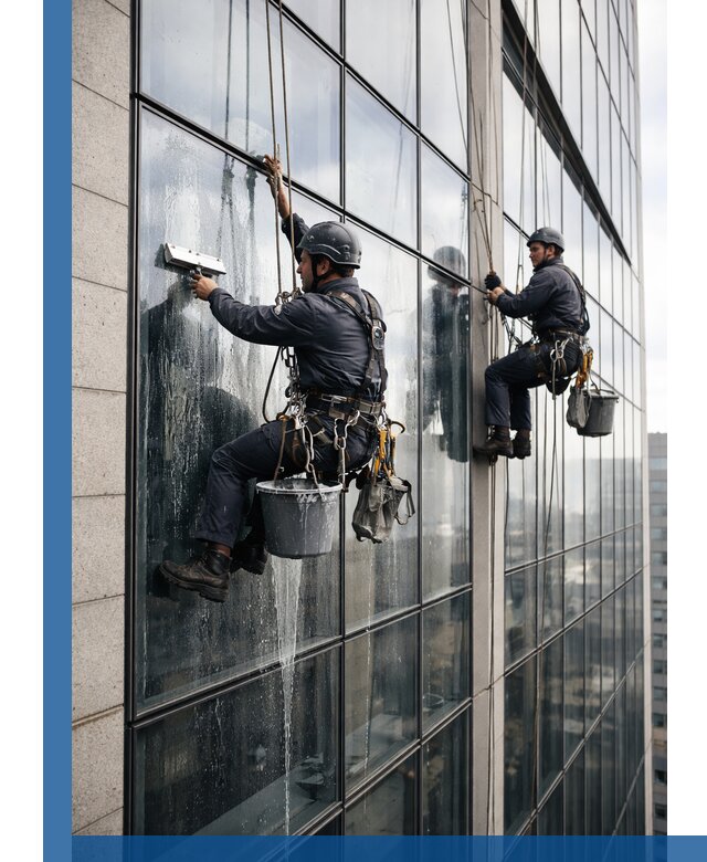 Профессиональная мойка стеклянных фасадов зданий в Бугульме