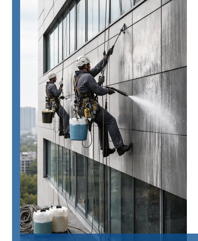 Профессиональная мойка вентилируемых фасадов в Бугульме