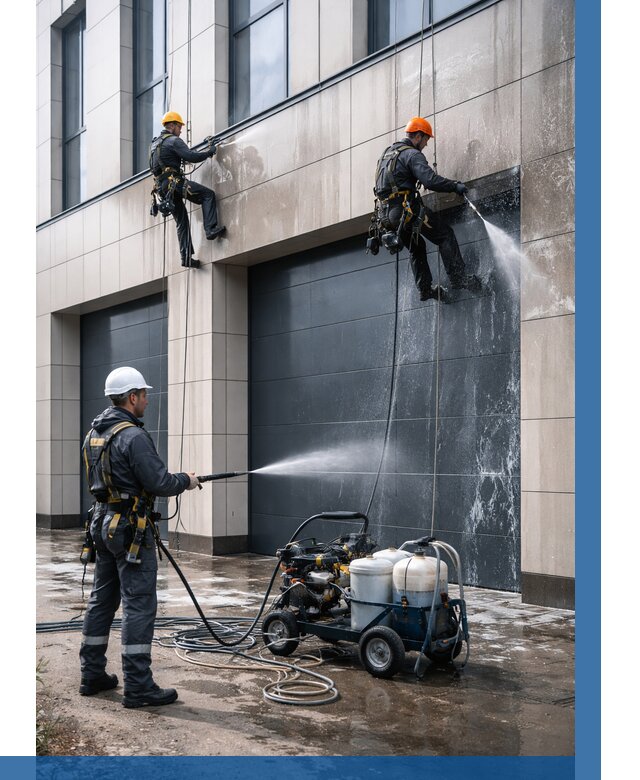 Послестроительная мойка фасада в Бугульме от 303 р. | ВЫСОТНИК-Бгл