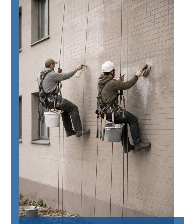 Удаление высолов с фасада зданий в Бугульме без повреждений и следов