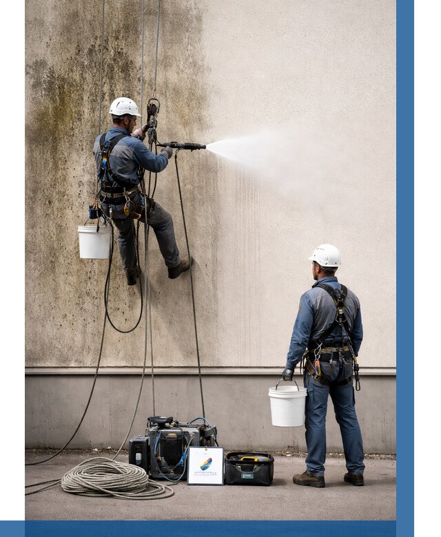 Очистка фасада от плесени в Бугульме от 303 р. | ВЫСОТНИК-Бгл