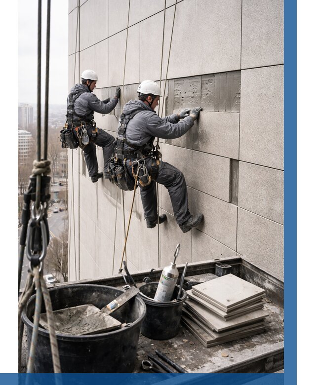 Ремонт фасада из керамогранита в Бугульме от 2527 р. | ВЫСОТНИК-Бгл