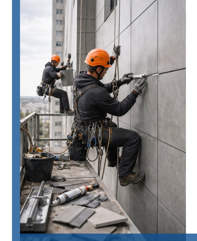 Профессиональный ремонт фасада из керамогранита в Бугульме