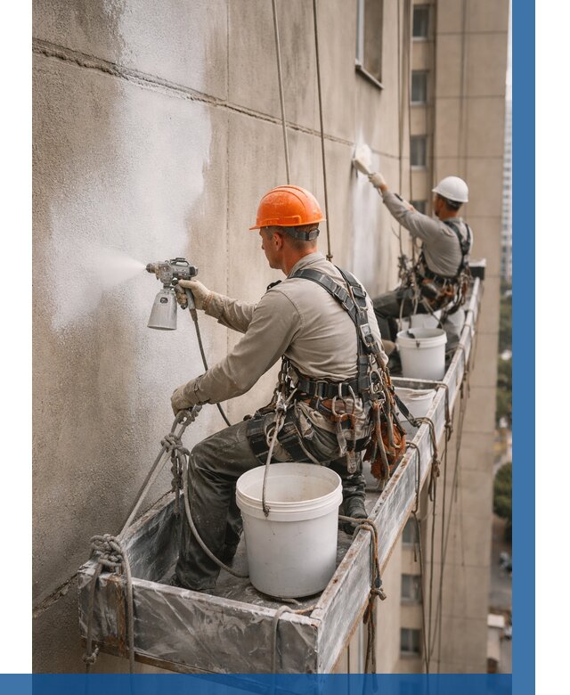 Грунтовка фасада на высоте в Бугульме от 121 р. | ВЫСОТНИК-Бгл