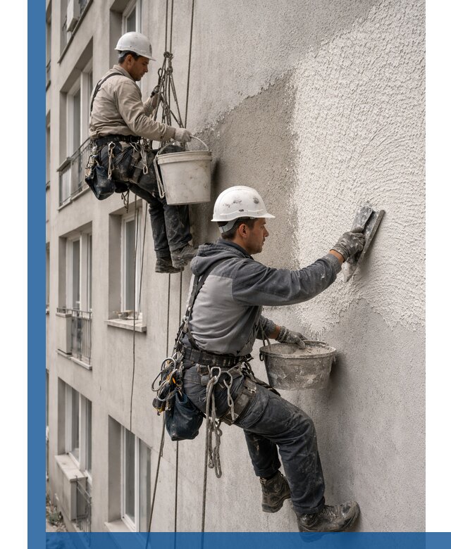 Нанесение декоративной штукатурки короед на фасад в Бугульме