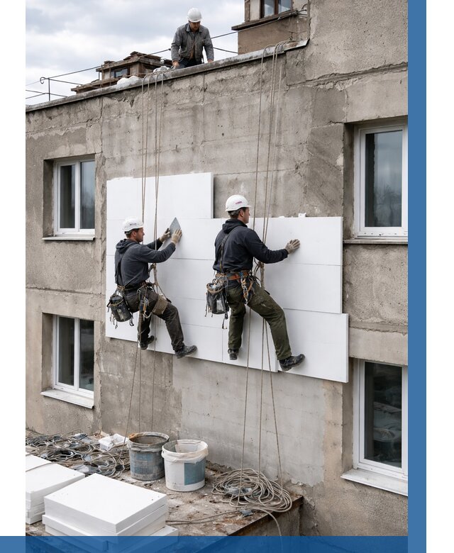 Утепление фасада пенополистиролом в Бугульме от 1819 р. | ВЫСОТНИК-Бгл