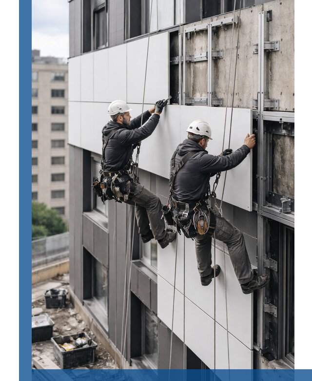 Монтаж композитных панелей фасада в Бугульме под ключ