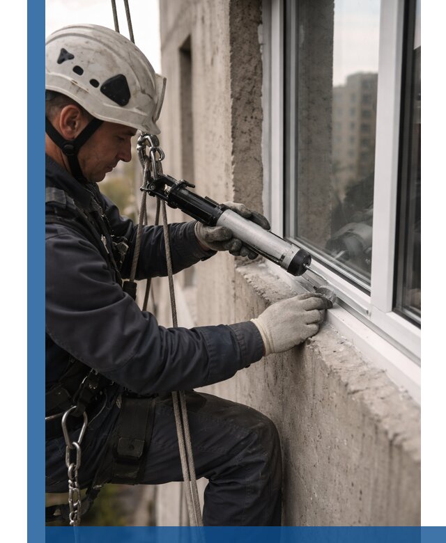 Герметизация оконных швов снаружи в Бугульме профессионально