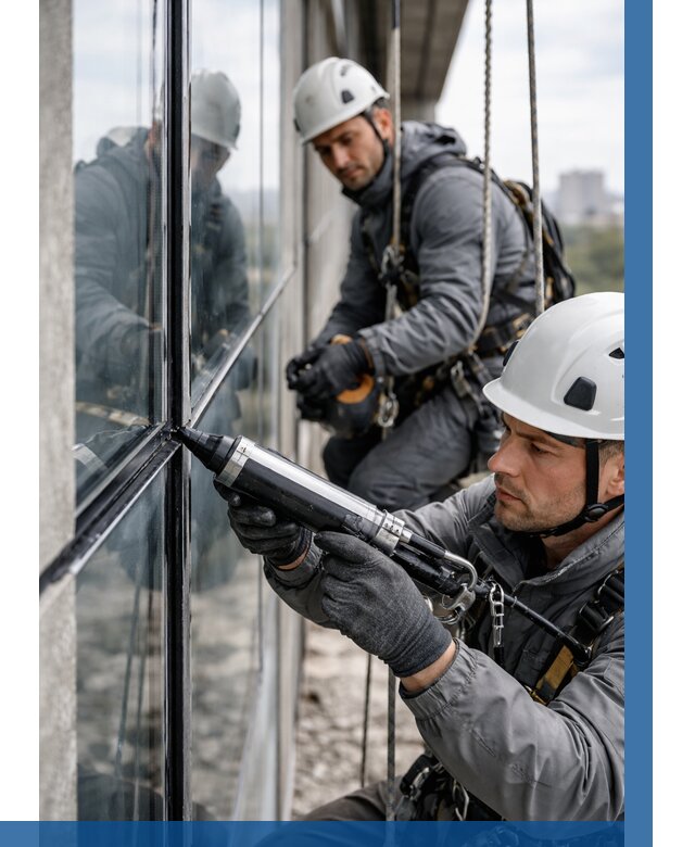 Герметизация витражных швов в Бугульме от 657 р. | ВЫСОТНИК-Бгл