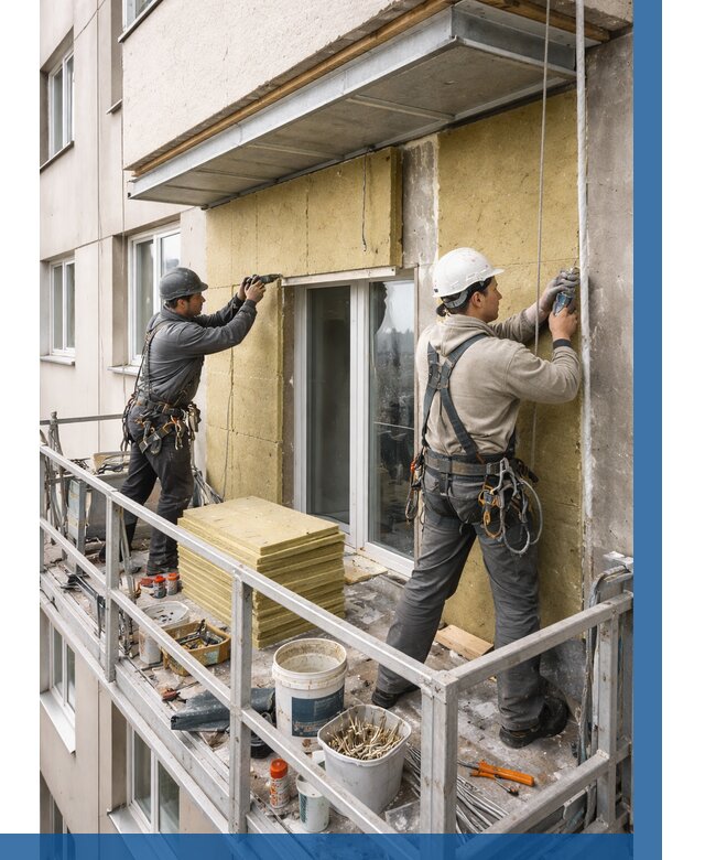 Утепление балкона снаружи в Бугульме от 1617 р. под ключ ВЫСОТНИК-Бгл