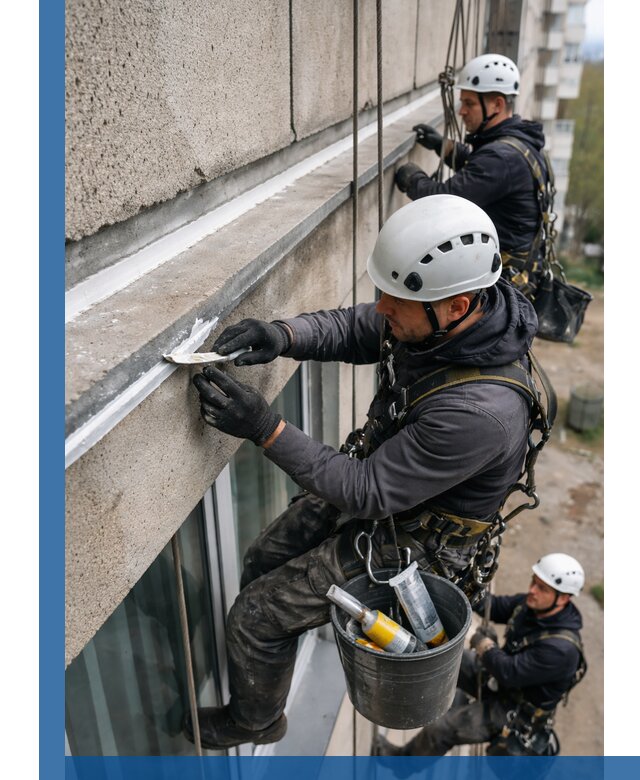 Герметизация примыкания балкона в Бугульме под ключ с гарантией