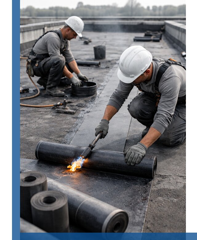 Ремонт рулонной кровли в Бугульме герметизация и восстановление