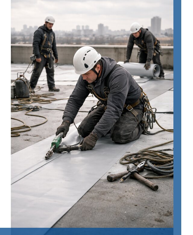 Ремонт мембранной кровли в Бугульме от 1819 р./м2 | ВЫСОТНИК-Бгл