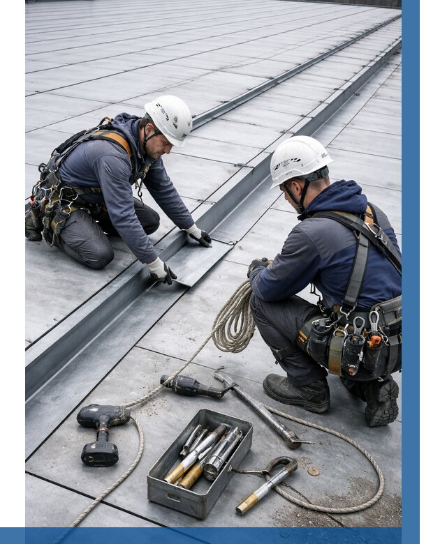 Ремонт фальцевой кровли в Бугульме от 708 р. | ВЫСОТНИК-Бгл