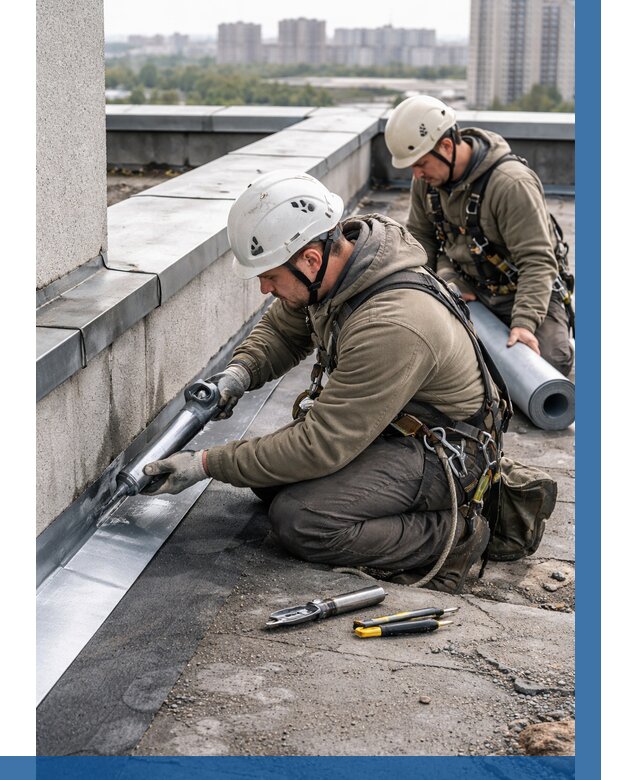 Ремонт кровельных примыканий в Бугульме от 1213 р. | ВЫСОТНИК-Бгл