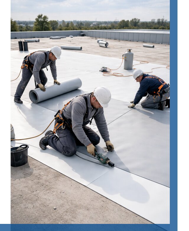 Монтаж мембранной кровли под ключ в Бугульме от 1213 р. | ВЫСОТНИК-Бгл