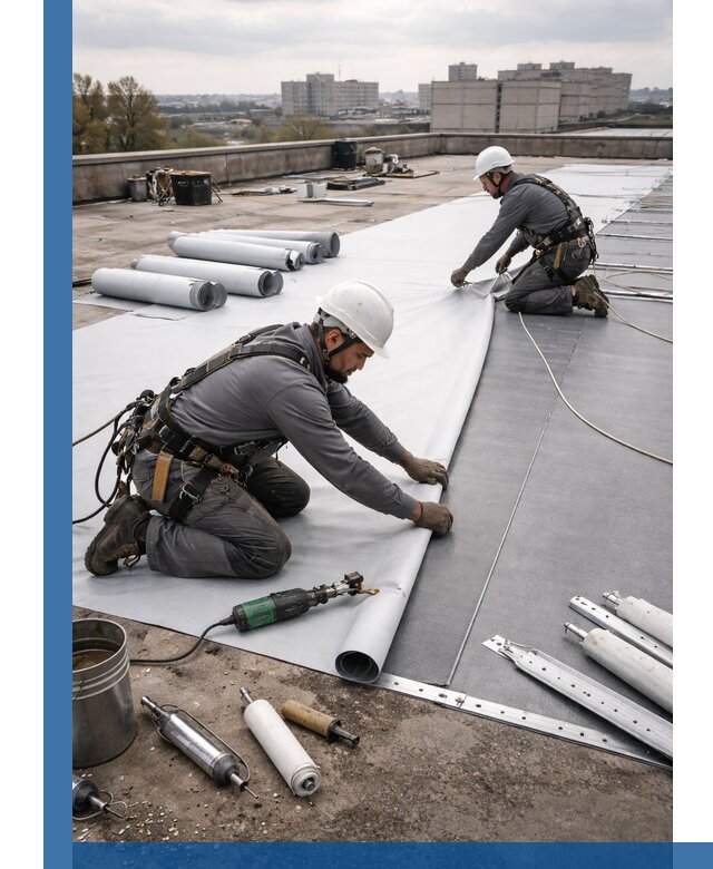 Монтаж мембранной кровли в Бугульме для промышленных зданий