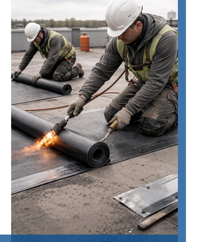 Монтаж наплавляемой кровли в Бугульме от 859 р. — ВЫСОТНИК-Бгл