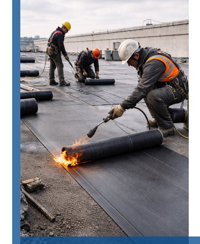 Монтаж наплавляемой кровли в Бугульме профессионально