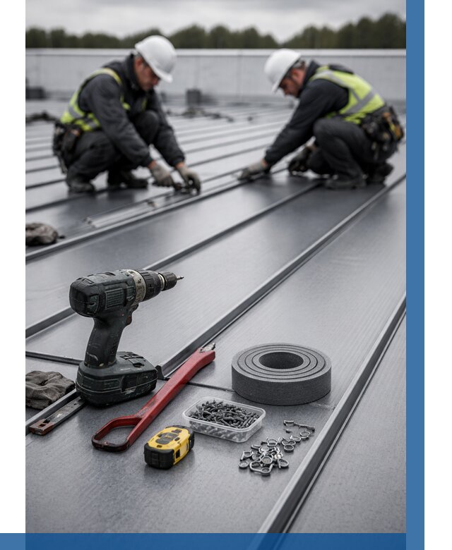 Монтаж фальцевой кровли в Бугульме от 1819 р. | ВЫСОТНИК-Бгл