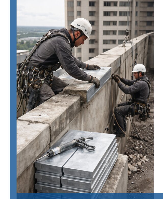 Замена парапетных крышек и установка новых в Бугульме