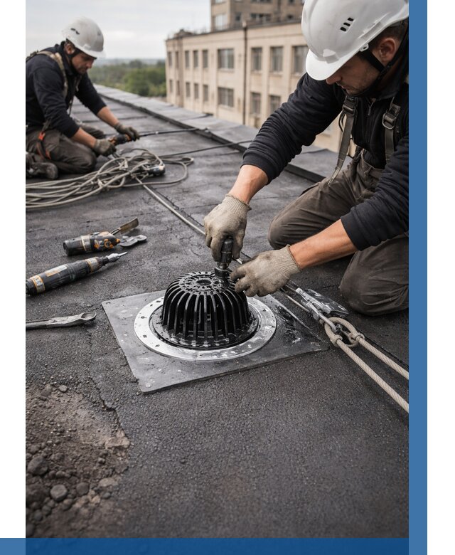 Установка водосточных воронок в Бугульме цена от 3538 р. | ВЫСОТНИК-Бгл