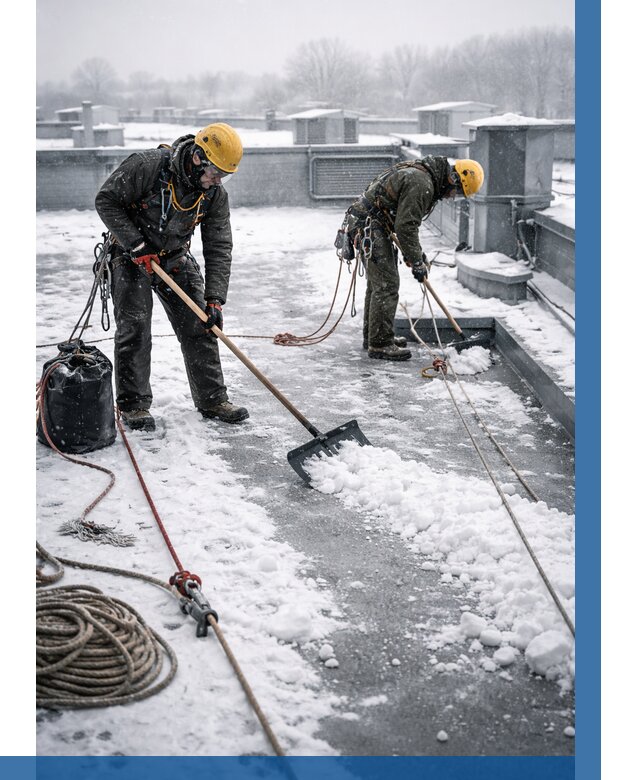 Очистка крыши от снега в Бугульме от 7581 р. | ВЫСОТНИК-Бгл