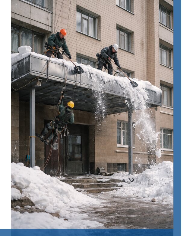 Очистка козырьков от снега в Бугульме от 3538 р. | ВЫСОТНИК-Бгл