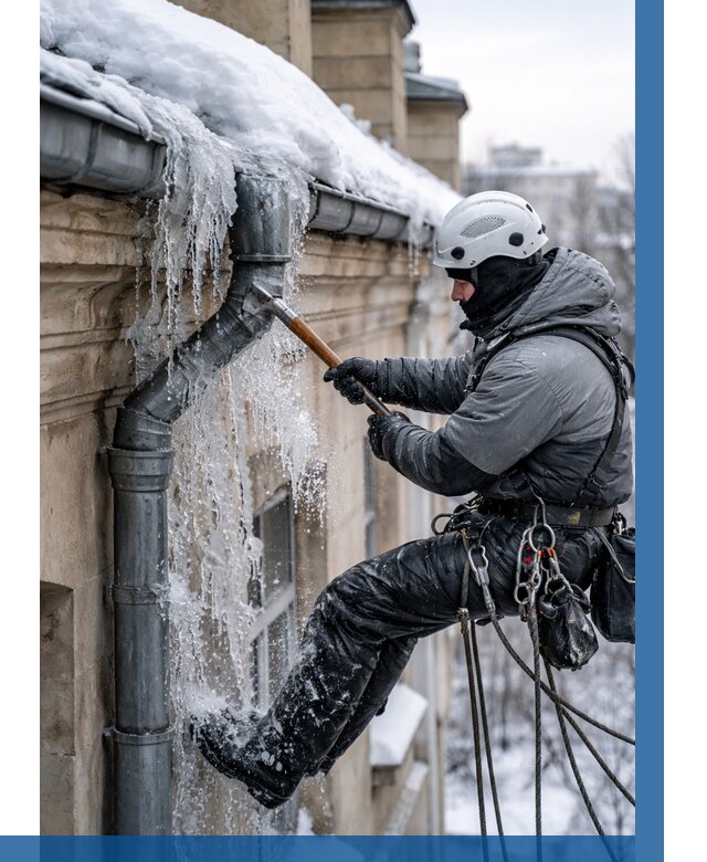 Очистка водостоков от льда в Бугульме от 3538 р. | ВЫСОТНИК-Бгл