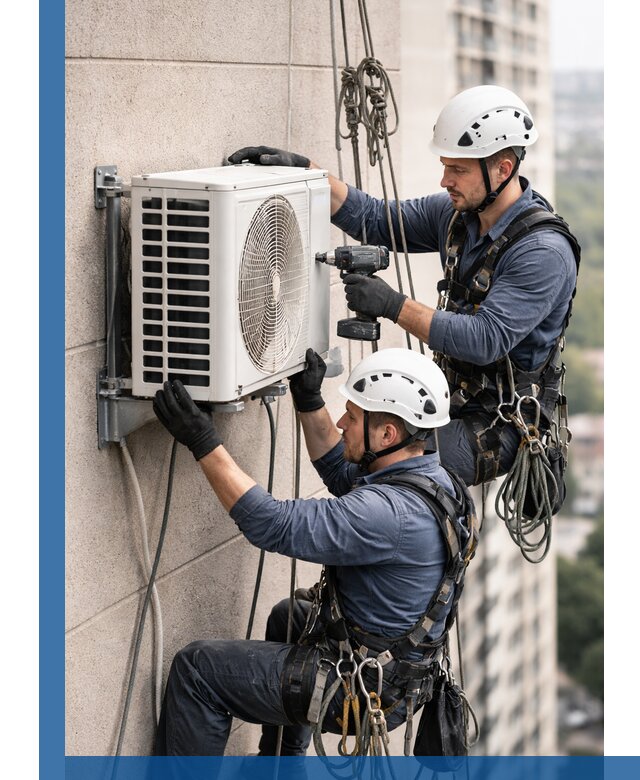 Монтаж внешнего блока кондиционера в Бугульме установка и крепление