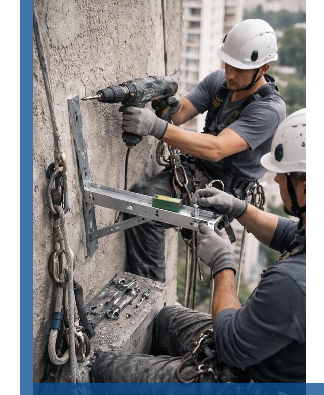 Установка кронштейнов кондиционера и крепежа в Бугульме