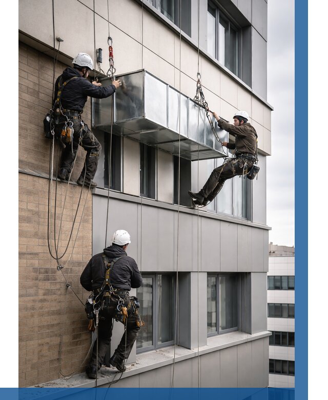 Монтаж воздуховодов на фасаде в Бугульме от 1516 р. | ВЫСОТНИК-Бгл