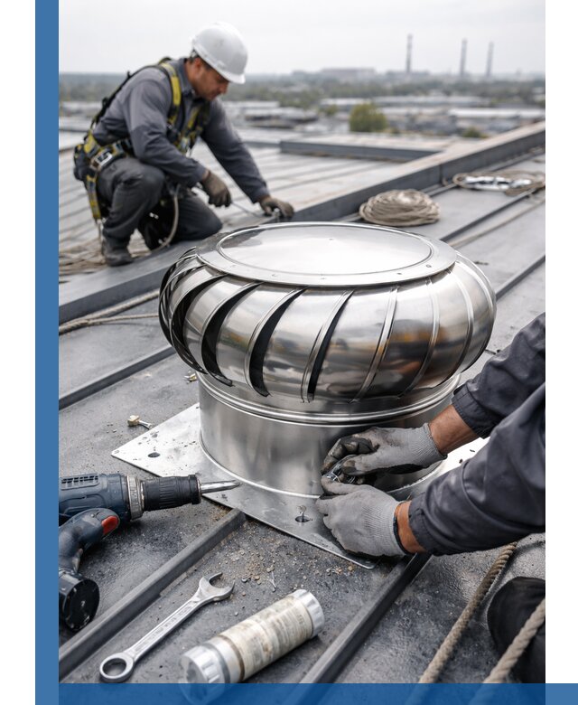 Установка дефлекторов на кровле в Бугульме профессионально