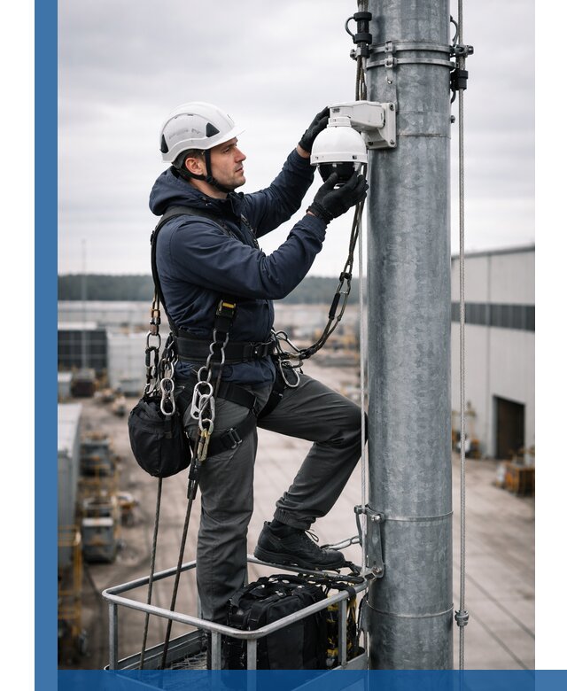 Профессиональная установка видеокамер на мачте в Бугульме