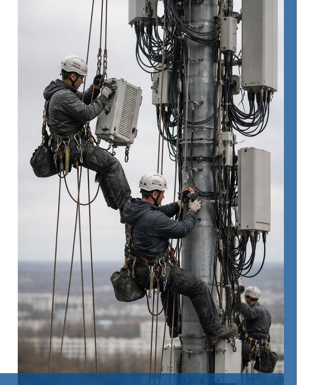 Монтаж оборудования связи на мачте в Бугульме от 7581 р. | ВЫСОТНИК-Бгл