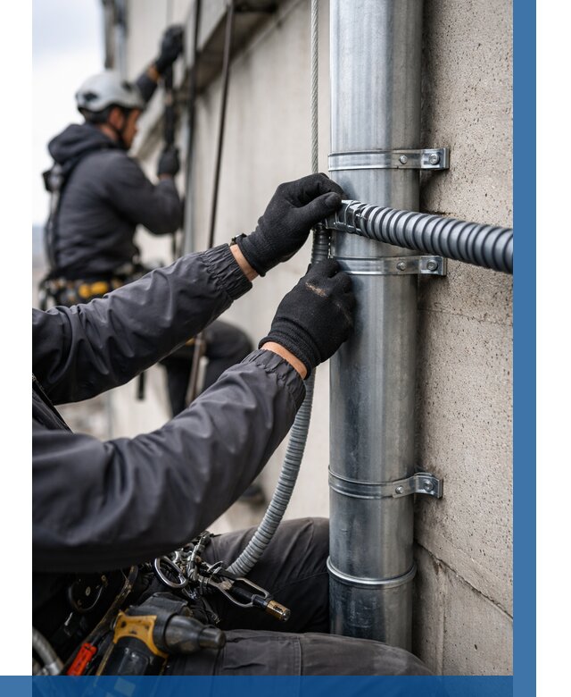 Монтаж гофры для кабеля в Бугульме от 303 р. | ВЫСОТНИК-Бгл