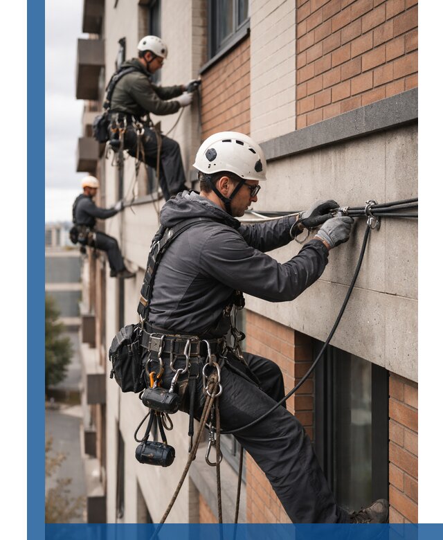 Крепление кабеля на фасаде монтаж и крепеж в Бугульме