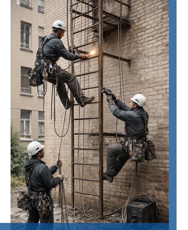 Ремонт пожарной лестницы в Бугульме от 7581 р. | ВЫСОТНИК-Бгл