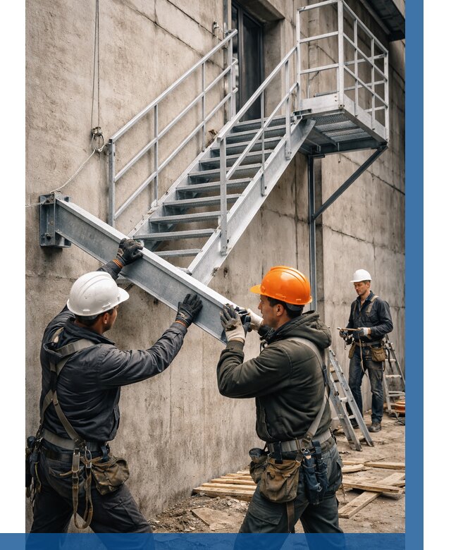 Монтаж металлических лестниц в Бугульме от 15162 р. | ВЫСОТНИК-Бгл