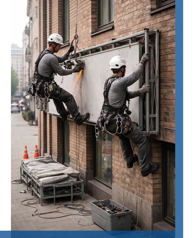 Демонтаж рекламной вывески в Бугульме от 6570 р. | ВЫСОТНИК-Бгл