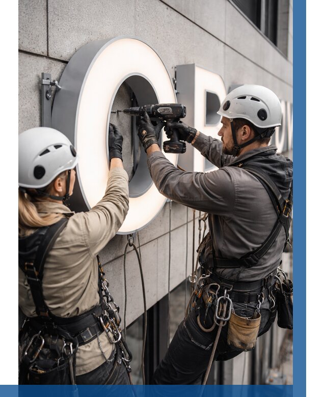 Монтаж световых букв в Бугульме от 3032 р. под ключ ВЫСОТНИК-Бгл