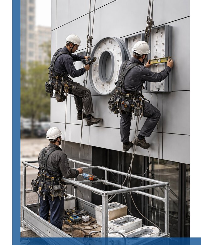 Профессиональный монтаж световых букв в Бугульме под ключ