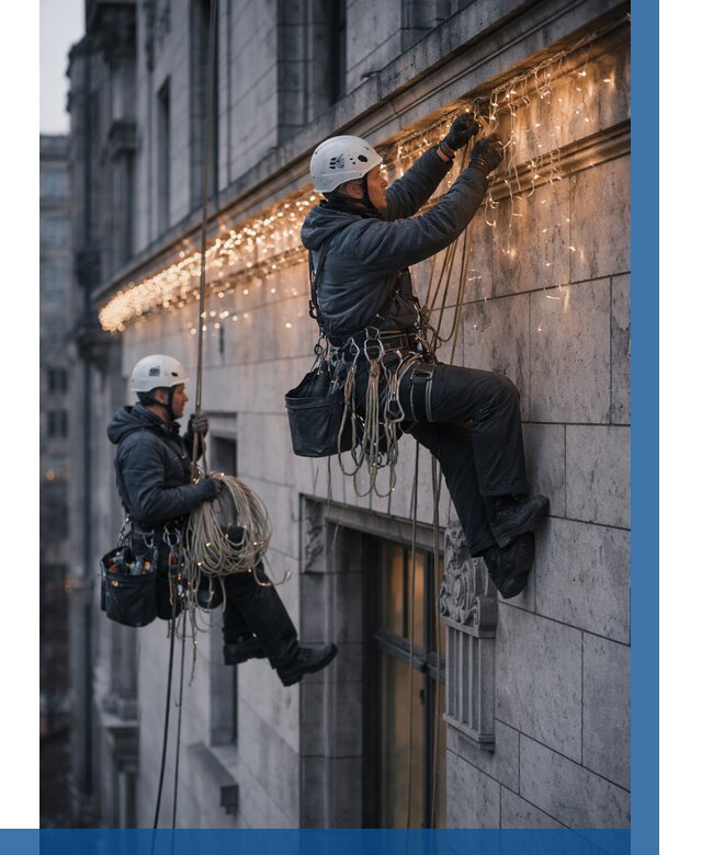 Монтаж новогодней иллюминации в Бугульме от 8592 р. | ВЫСОТНИК-Бгл