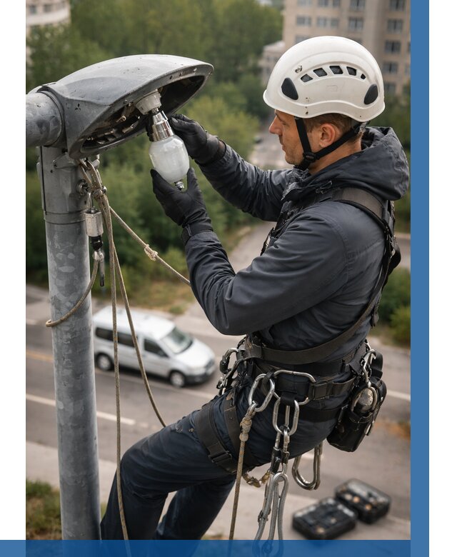 Замена ламп на высоте в Бугульме от 2527 р. | ВЫСОТНИК-Бгл