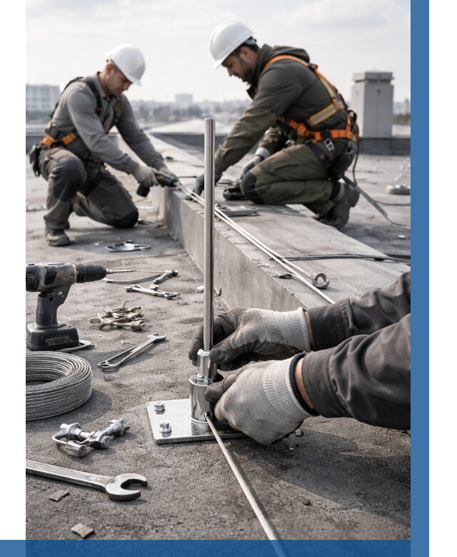 Монтаж молниезащиты на кровле в Бугульме цена от 25270 р. | ВЫСОТНИК-Бгл