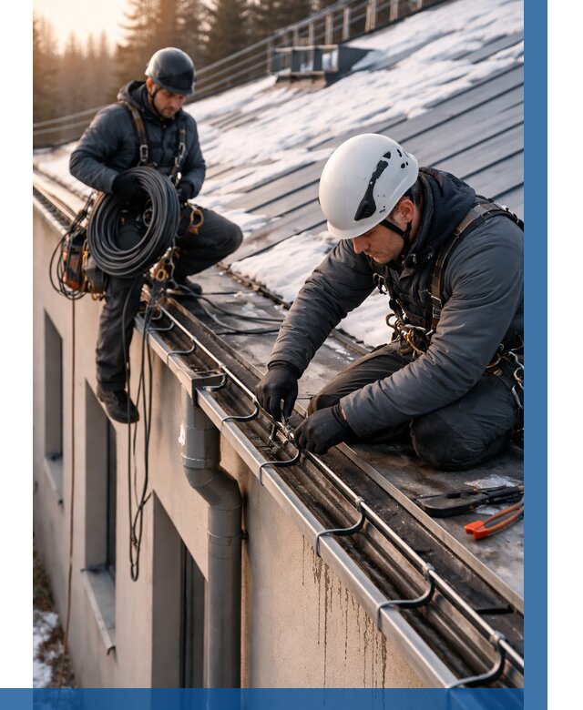 Монтаж греющего кабеля на кровле в Бугульме от 455 р. | ВЫСОТНИК-Бгл